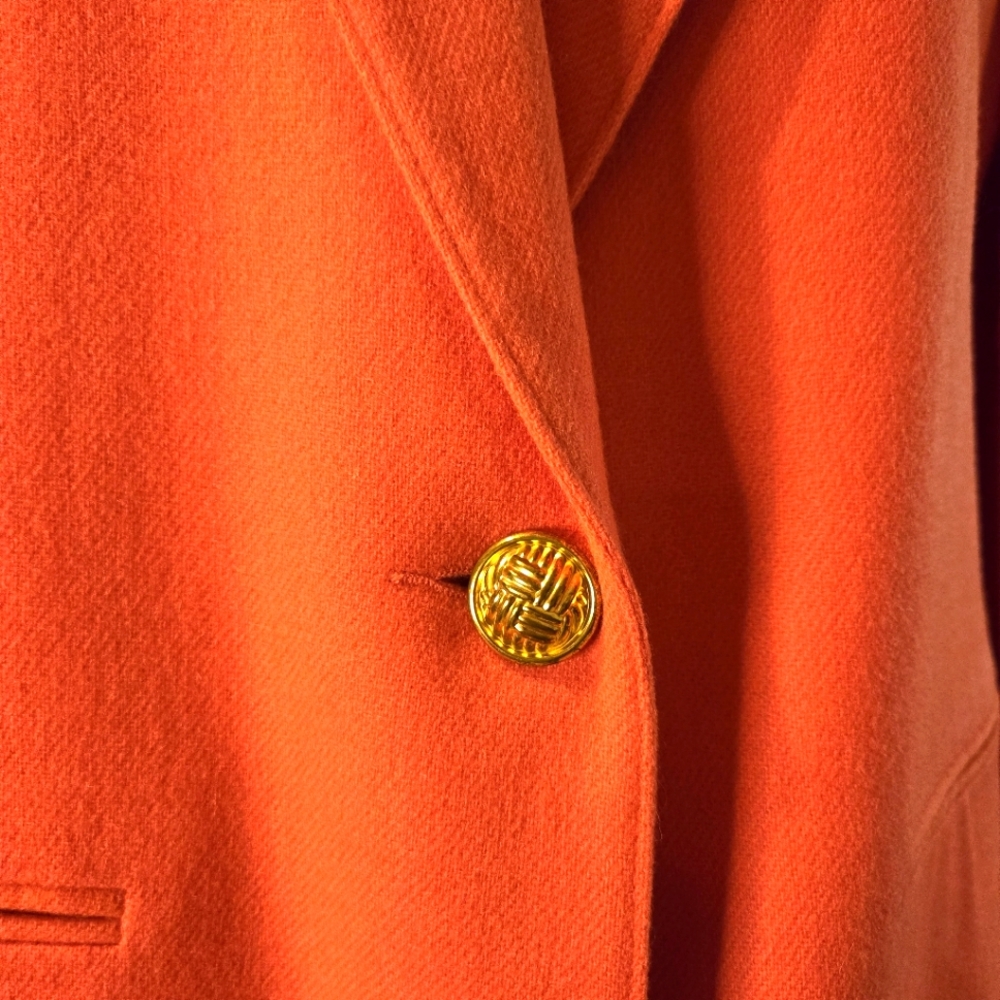 Orange Wool Woman's Jacket/Blazer by Savanna, Size 12 - Picture 5 of 8
